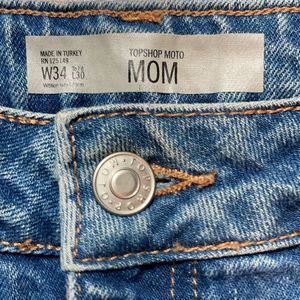 TOPSHOP MOTO. MOM. WAIST-34. To fit- L-30.